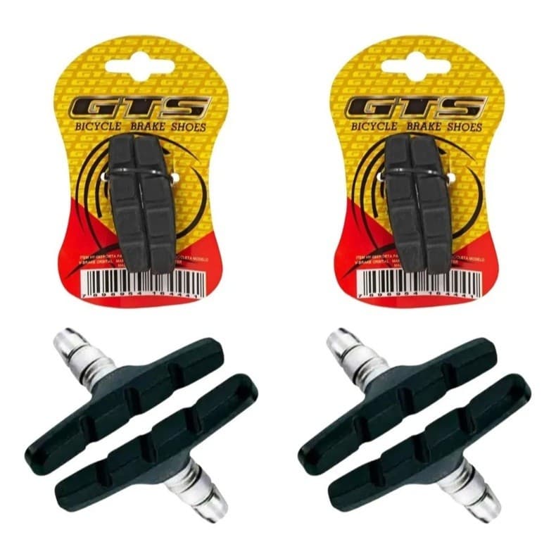 Kit 2 Pares Sapatinha Sapata Pastilha Freio V-Brake 70mm Bike Infantil e Aro 26 ou 29 Mtb Speed