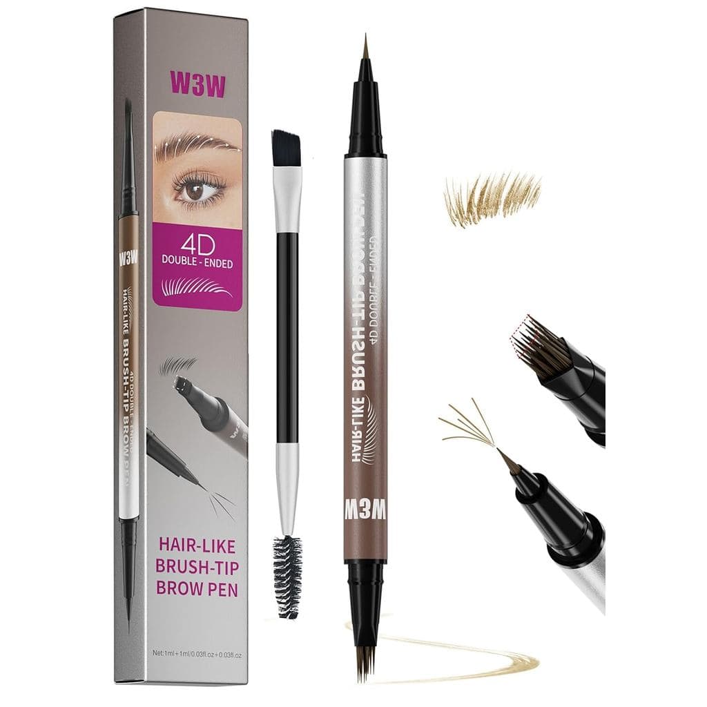 Caneta para Sobrancelhas DUDUDU para Mulheres - Caneta de Microblading de Dupla Ponta com Ponta Multifuncional e Escova