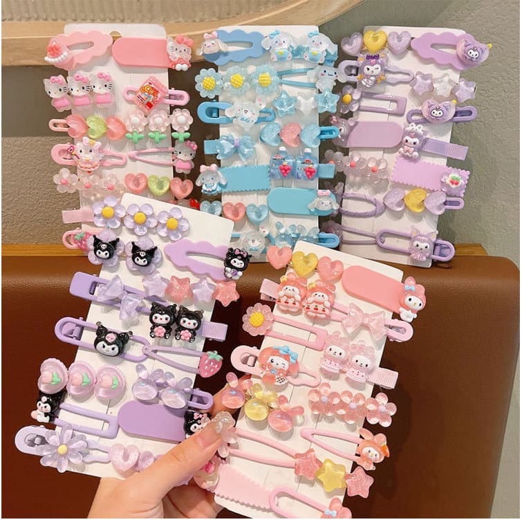 Kuromi roxo crianças hairpin meninas não machucar o cabelo franja quebrado hairpin meninas dos desenhos animados clipe l