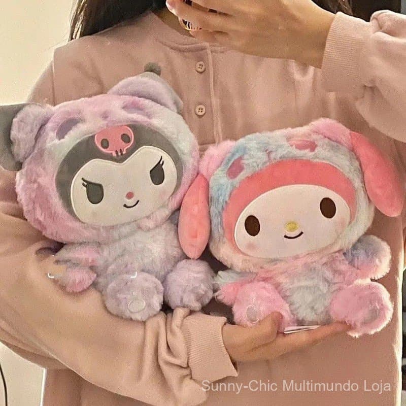25cm Hello Kitty Sanrio Plushie Kuromi Canela Anime Plush Toy Kawaii MyMelody Boneca De Pelúcia Menina Aniversário