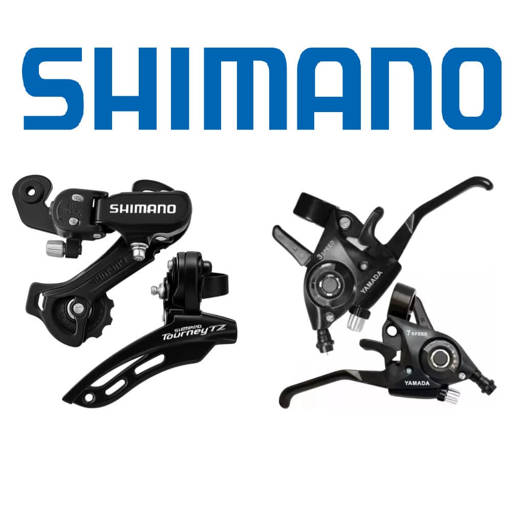 Kit Bike 21 Marchas - Câmbios Shimano Index + Alavanca Mudador Passador Aluminio 3v - 7v Aro 26 e 29