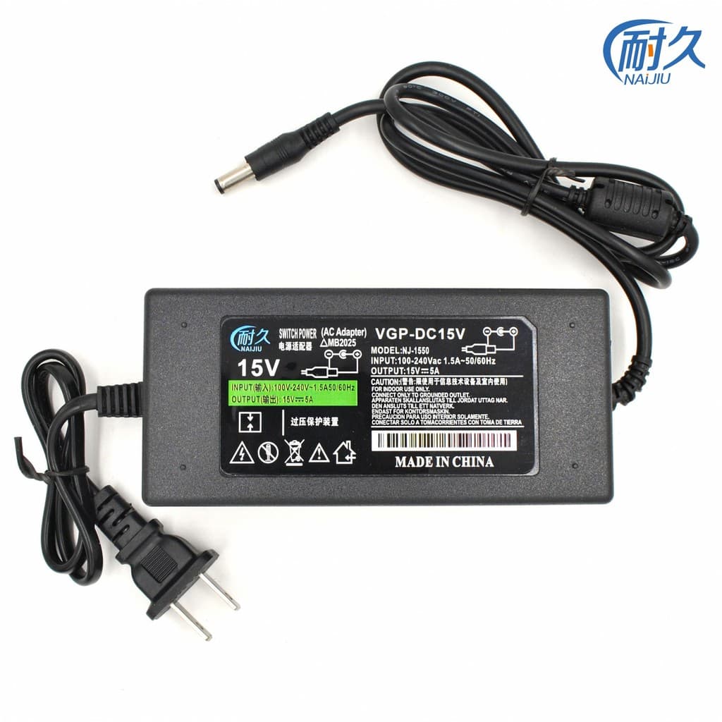 15V10A8A6A4a Interruptor de monitoramento Cabo de alimentação Carregador de áudio led Luz 15V 5A Adaptador de alimentaçã