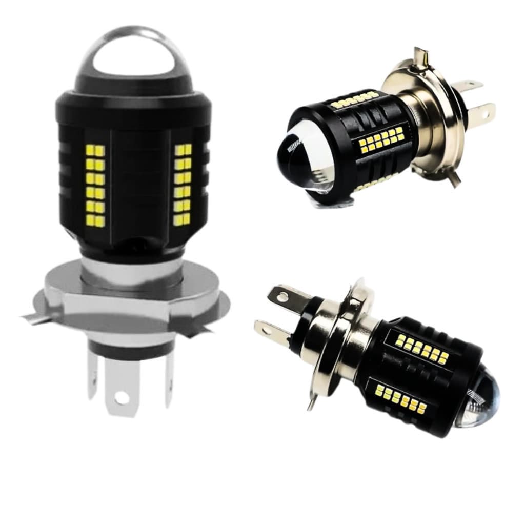 Lampada Led 6500k H4 Projetor 360º Moto Carro Un Farol Alto E Baixo Branco