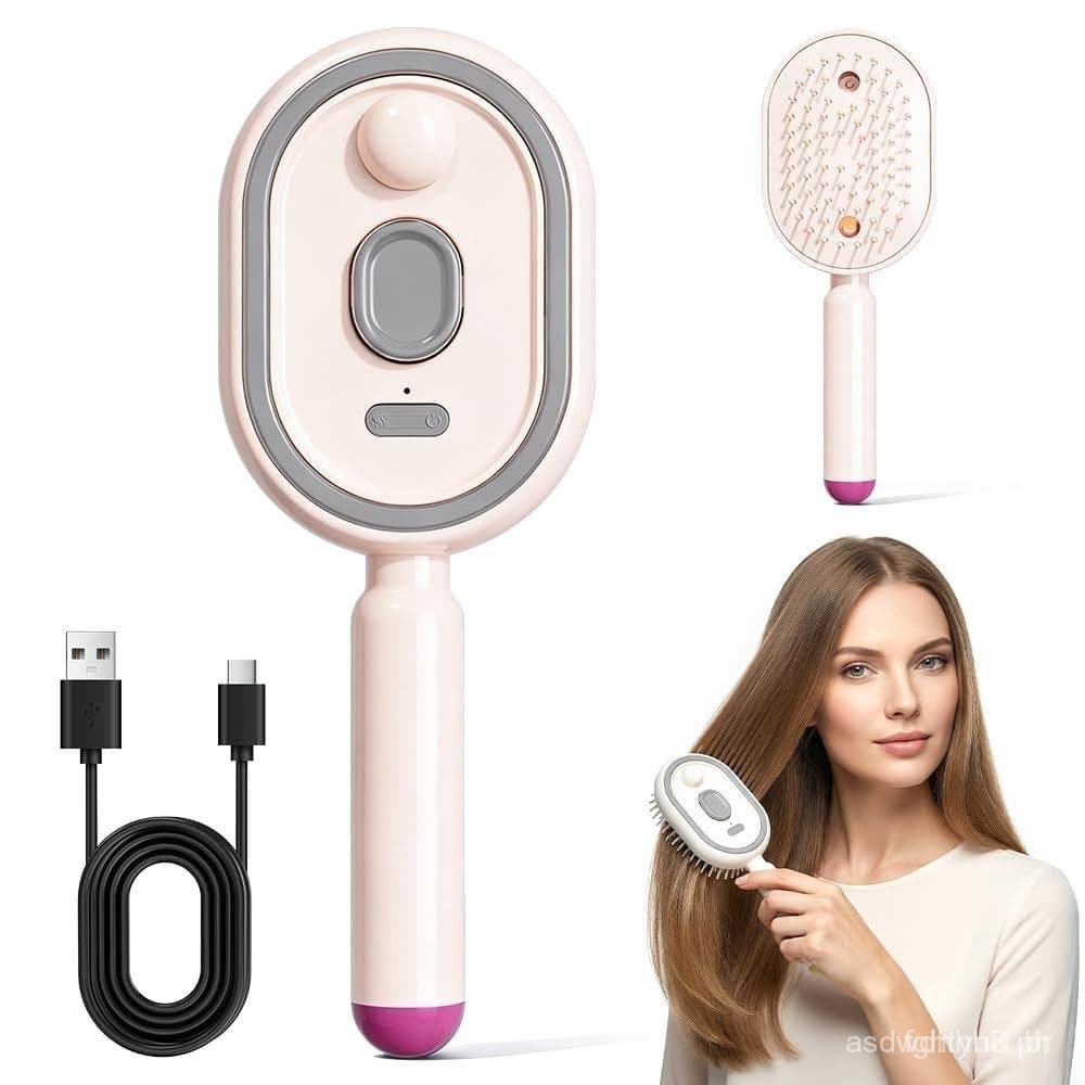 Escova Elétrica a Vapor para Cabelo, Nova Escova de Massagem com Almofada de Ar e Spray Elétrico 2026, Escova de Cabelo