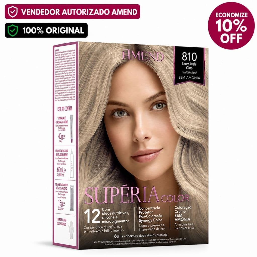 Tonalizante Amend Supéria Color 810 Louro Avelã Claro