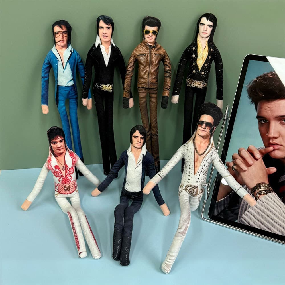 28CM Abstrato Elvis Presley Boneca Fio Esqueleto Embutido Pode Moldar Presente DIY