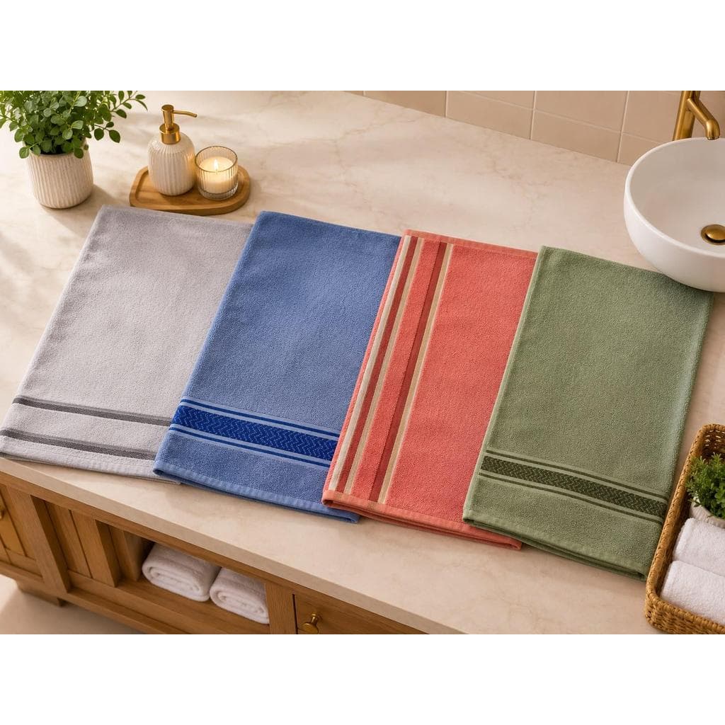 6 Toalhas de Banho Cores Sortidas 70cm X 1,35