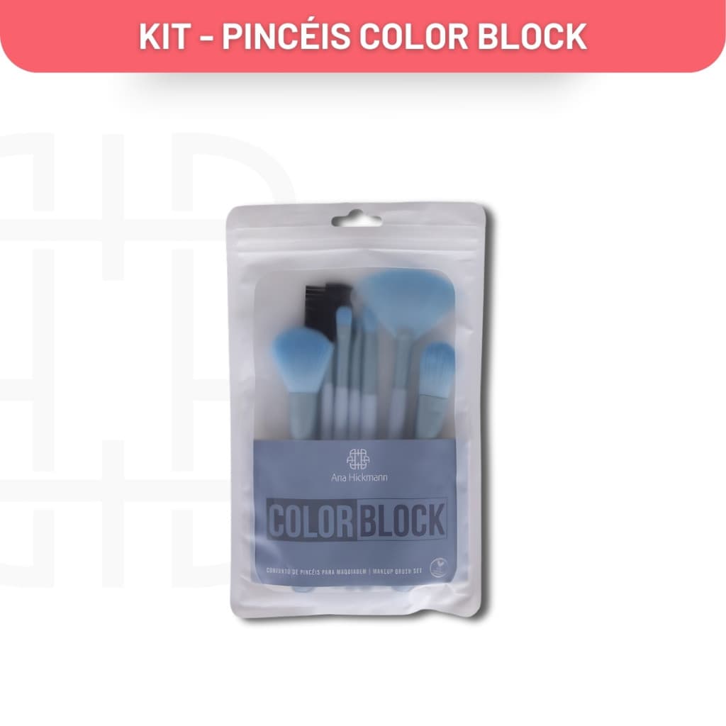 Conjunto Kit de Pincéis Para Maquiagem Azul Ana Hickmann