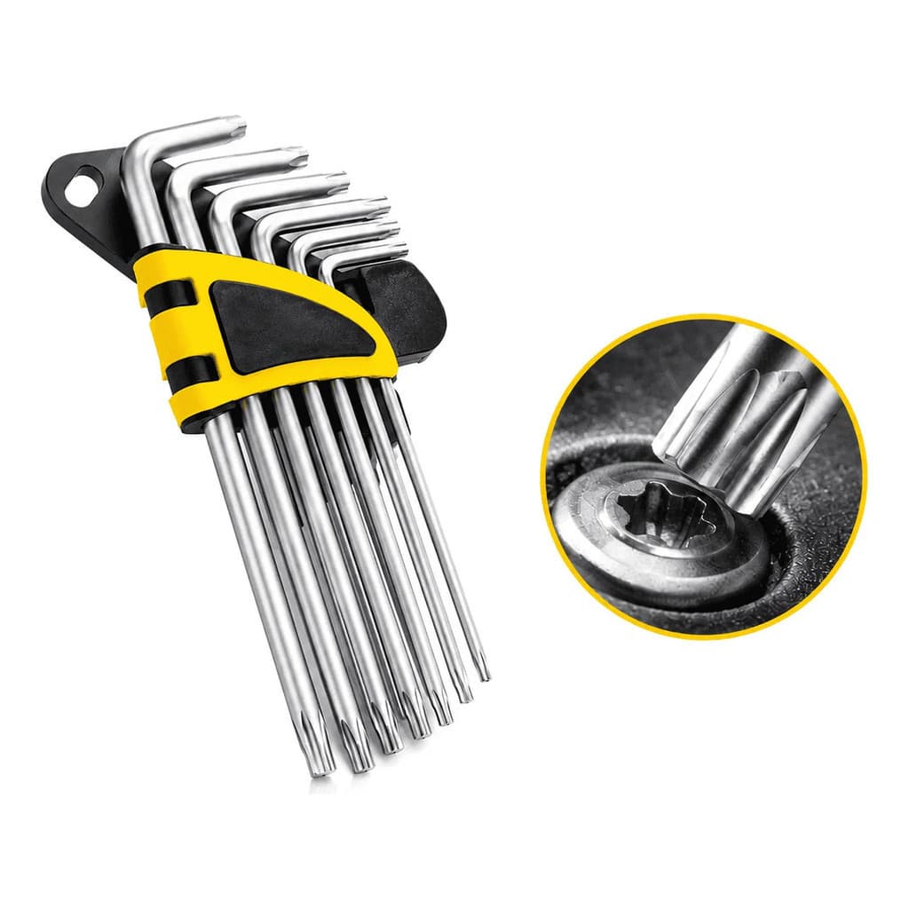 Jogo De Chave Media Torx 9 Peças Gadan Kit Completo Aço