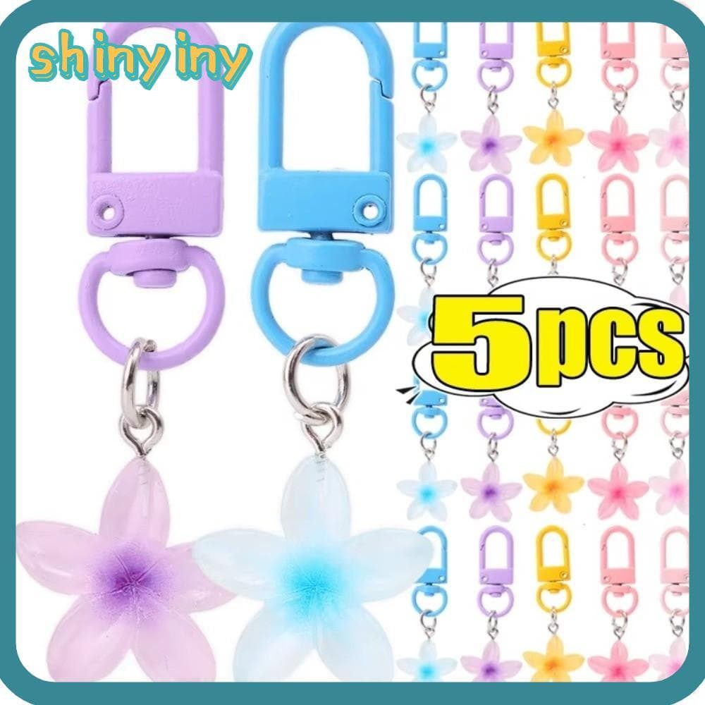 Brilhante 1/5 Unidades Chaveiro De Carro , Pingente Doce Corda Decoração Flor Colorida De Fone De Ouvido