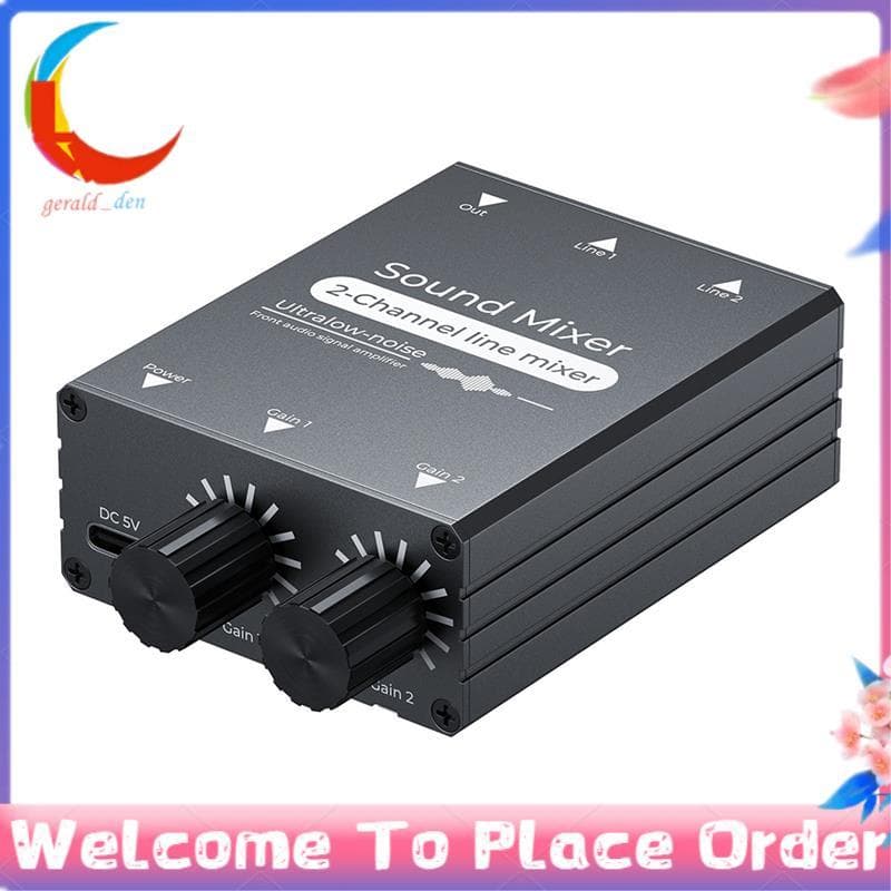 Mixer De Áudio 3.5 Mm 2 Em 1 Sintetizador Suporte Para Transmissão Ao Vivo Controle De Volume Ajuste De Switcher