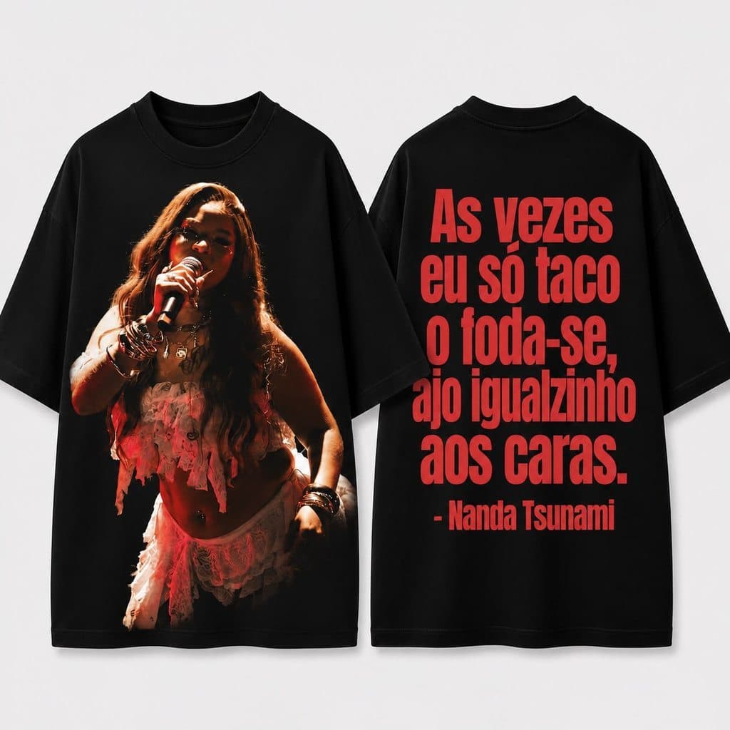 Camiseta Oversized Estampada Nanda tsunami IGUAL AOS CARAS| Caimento e qualidade impacável | Confortavél |