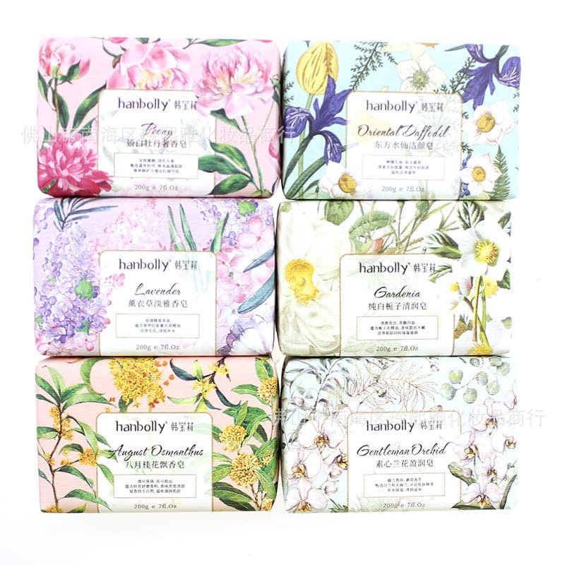 [Lembranças de casamento] Sabonete Han Poly Flower 200g Fragrância Banho Lavagem Facial Sabonete Artesanal com Sabonete