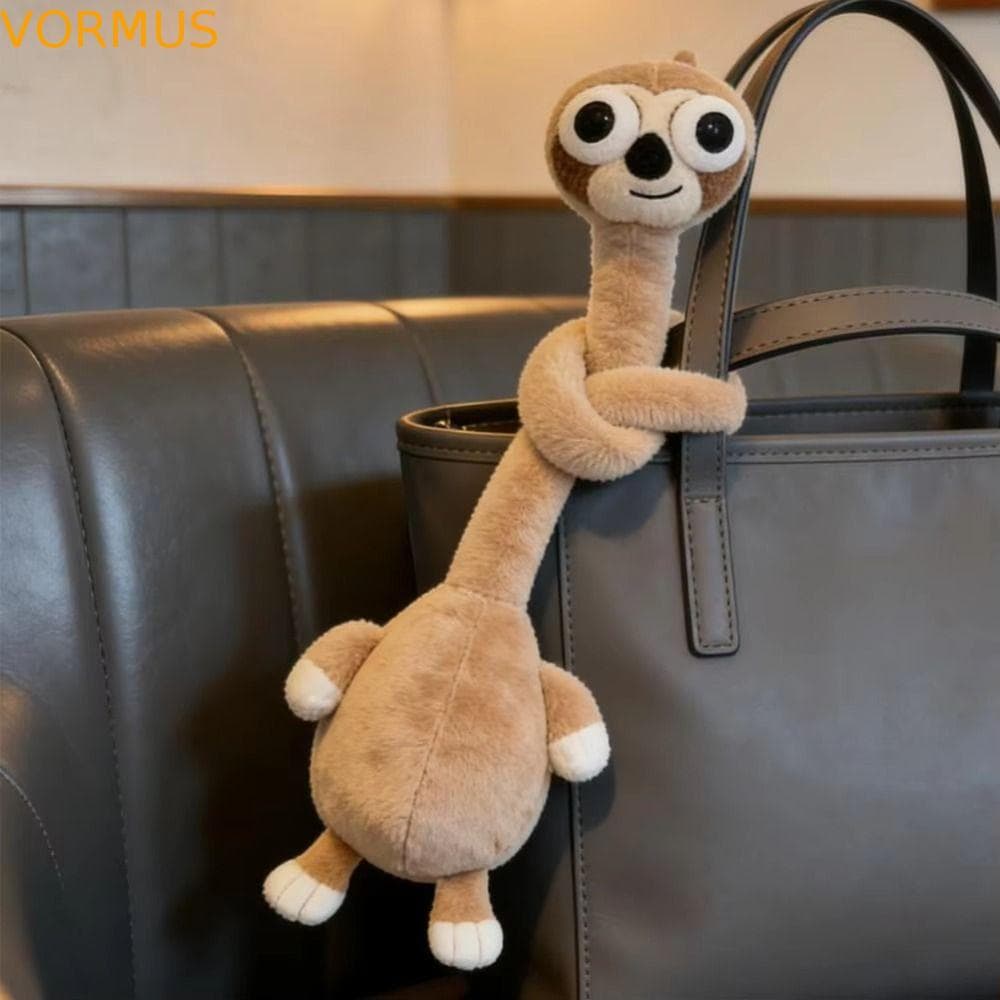 Chaveiro De Pelúcia De Frango De Pescoço Longo , Pingente De Bolsa De Girafa De Cor Branca De Design Engraçado Porco Ros