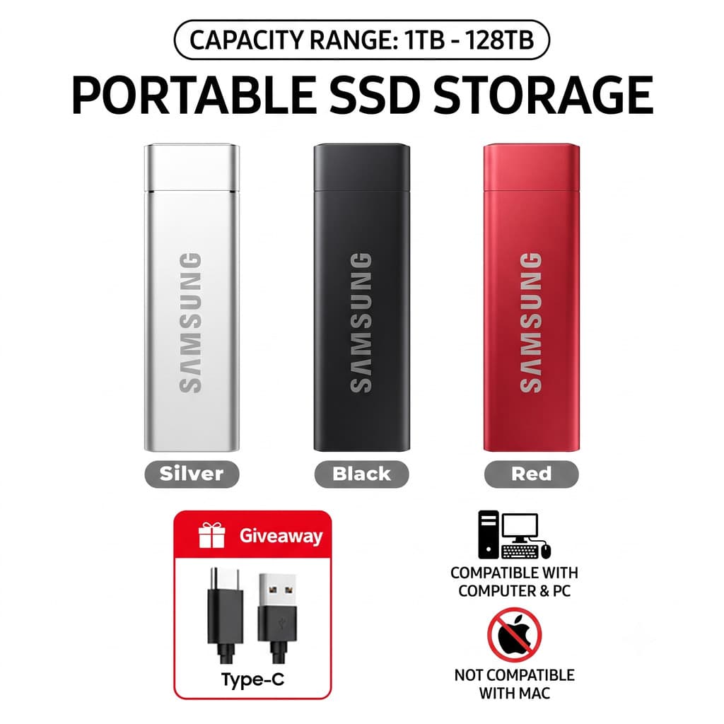 Disco Rígido Externo 128TB 60TB 30TB 16TB Portátil SSD 8TB 4TB USB 3.0 Tipo-C Interface HD De Alta Qualidade
