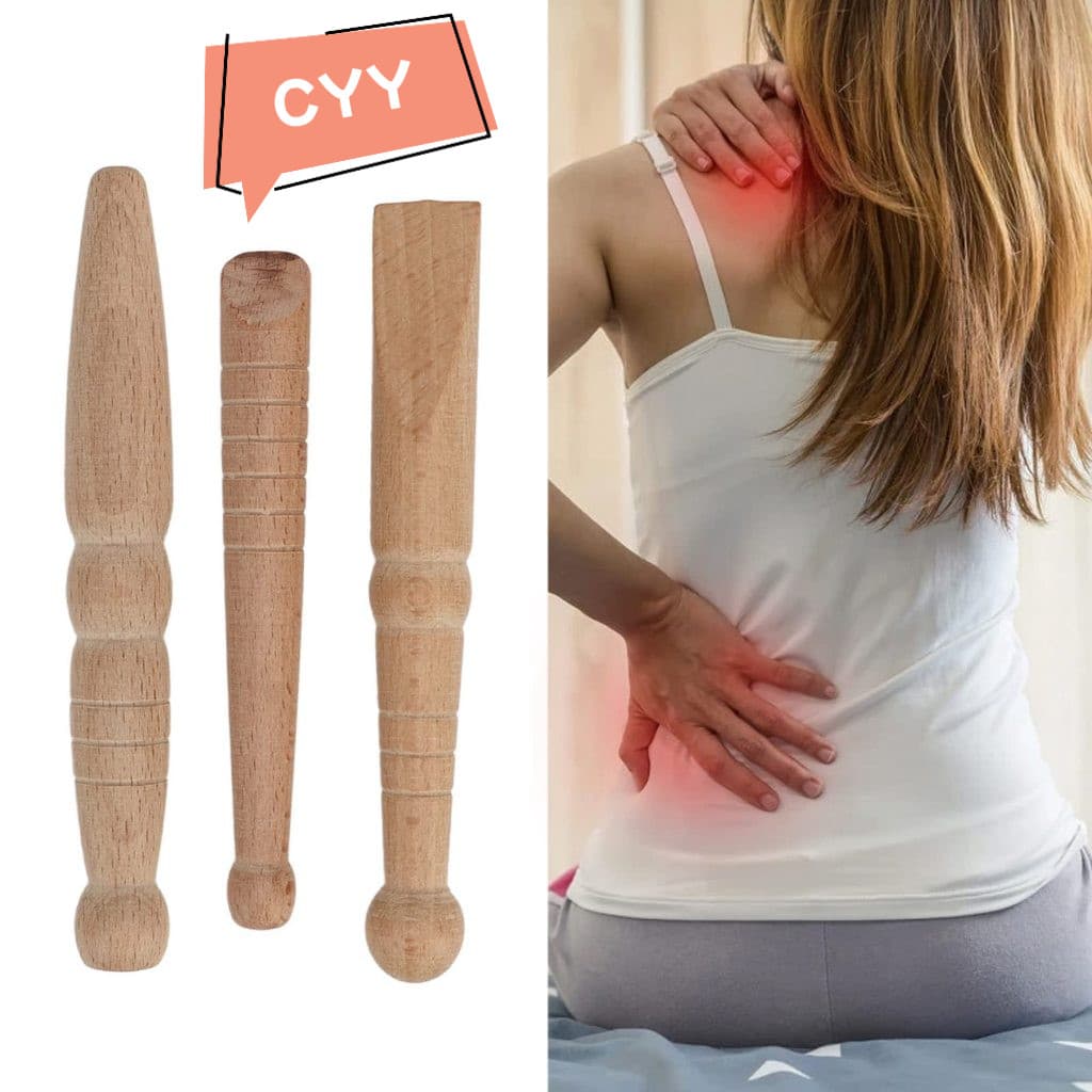 RDXA 3 peças Bastão de Massagem de Madeira para Pés e Corpo, Ferramenta de Relaxamento para Dores Musculares, Massageado