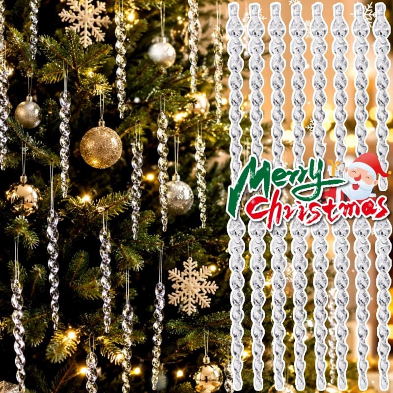 48-6 Unidades De Enfeites De Gelo De Acrílico Torcido-Decoração De Férias De Inverno-Materiais De Festa-Enfeite De Barra