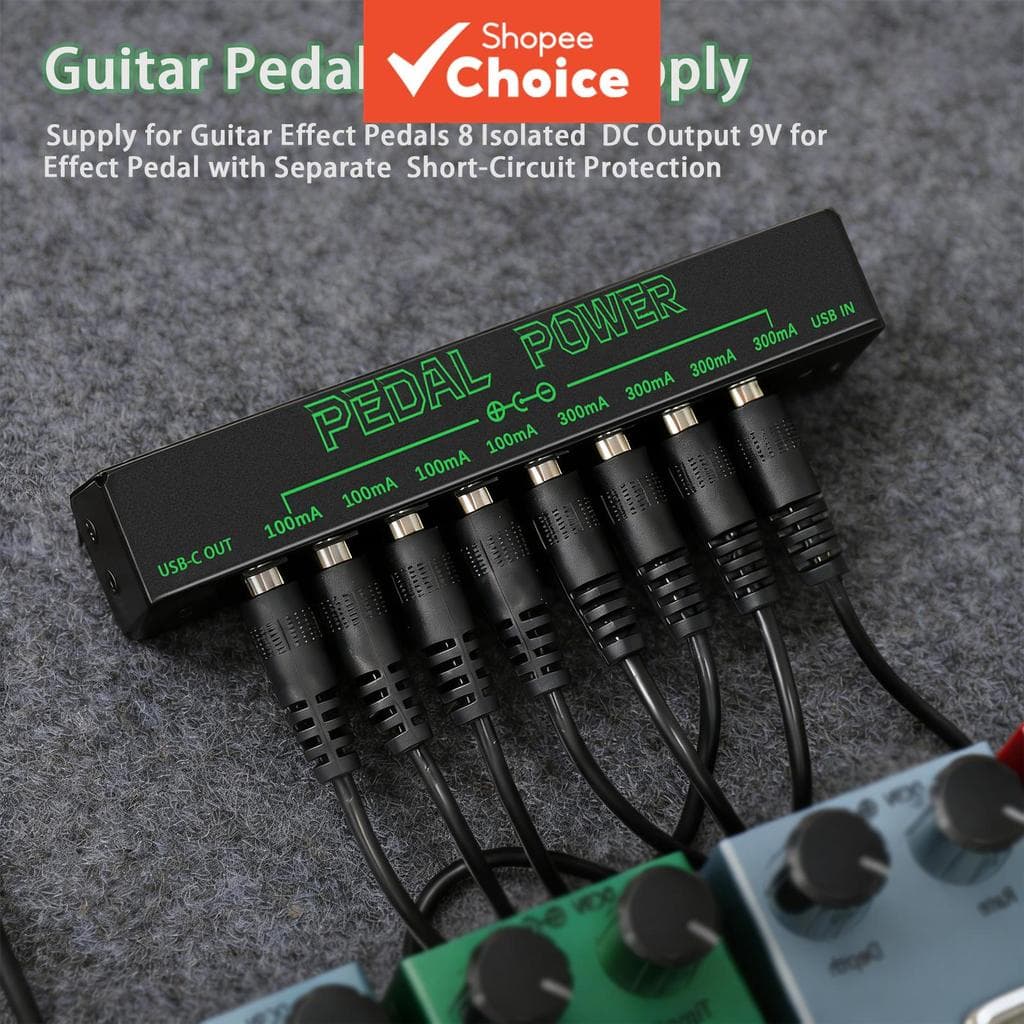 Fonte De Alimentação Do Pedal De Efeitos De Guitarra 8 Saídas DC Isoladas 9V Com Proteção Contra Curto-Circuito Para Pre