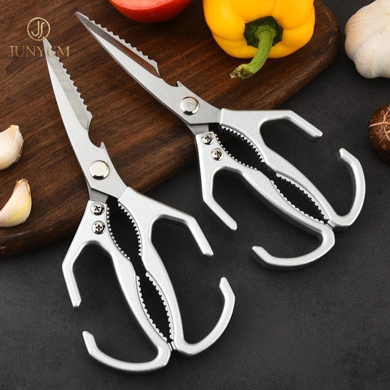 Junyuem Tesoura De Cozinha Portátil Afiada Serrilhada Alça Ergonômica De Aço Inoxidável Para Acampamento Ao Ar Livre Piq