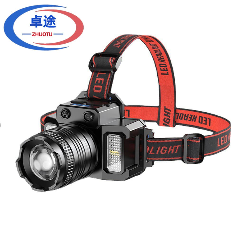 Luz forte farol de longo alcance transfronteiriço novo estilo retrátil Sensor de Zoom farol COB luz lateral de advertênc