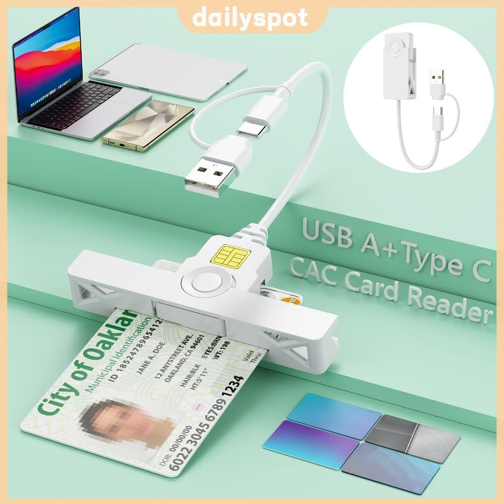 Leitor De Cartão De Acesso Comum Inteligente USB-C Leitores De Cartões De Pagamento De Impostos Dobráveis Para Identific