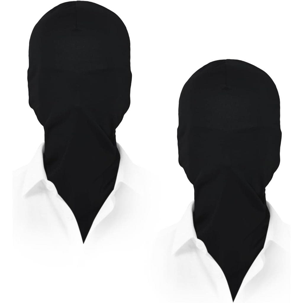 2 Peças de Máscara Facial Completa Preta, Máscaras Sem Rosto de Spandex para Halloween, Máscara de Capuz para Adultos Un