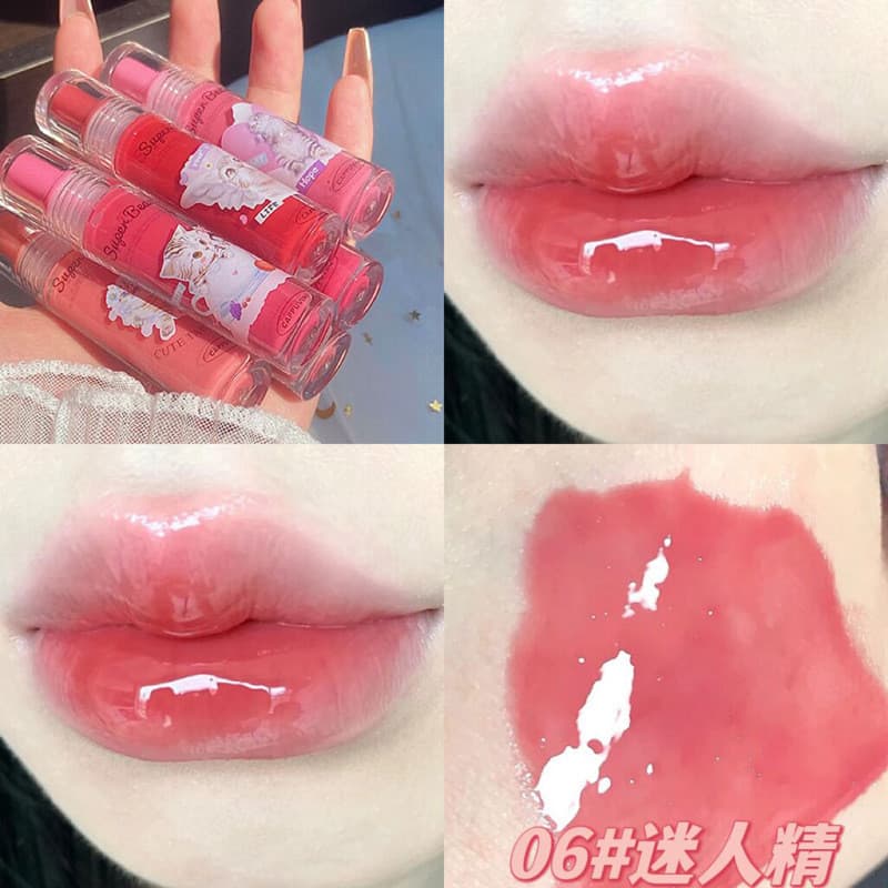 CAPPUVINI Gloss Cat, Essência Labial, Esmalte Labial, Óleo Labial, Batom com Efeito Espelhado, Gloss para