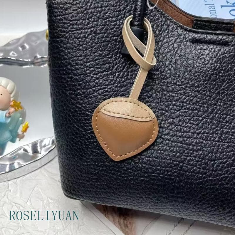 ROS Chestnut PU Couro Chaveiro Feito À Mão Retro Bolsa Charme Acessório