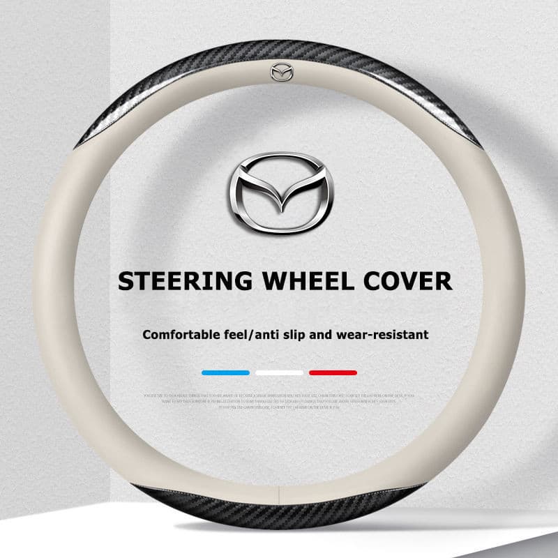 Capa de volante de carro em couro antiderrapante, adequada para Mazda 3, CX3, CX9, CX5, CX8, Mazda6, MX-5, CX30, acessór