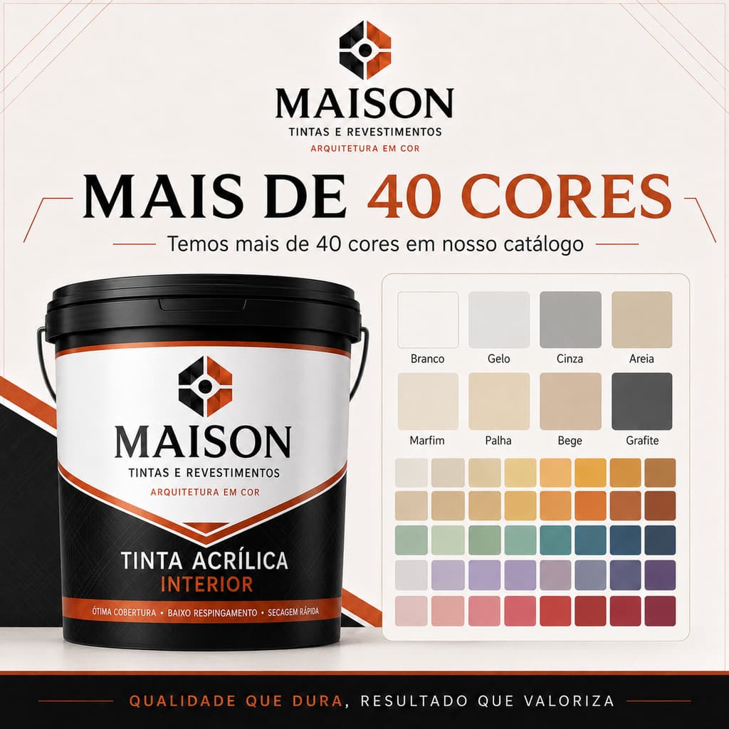 Tinta Acrílica Interiores 14KG Maison Decor - Econômica Sem Cheiro Alto Rendimento Antimofo Fosca