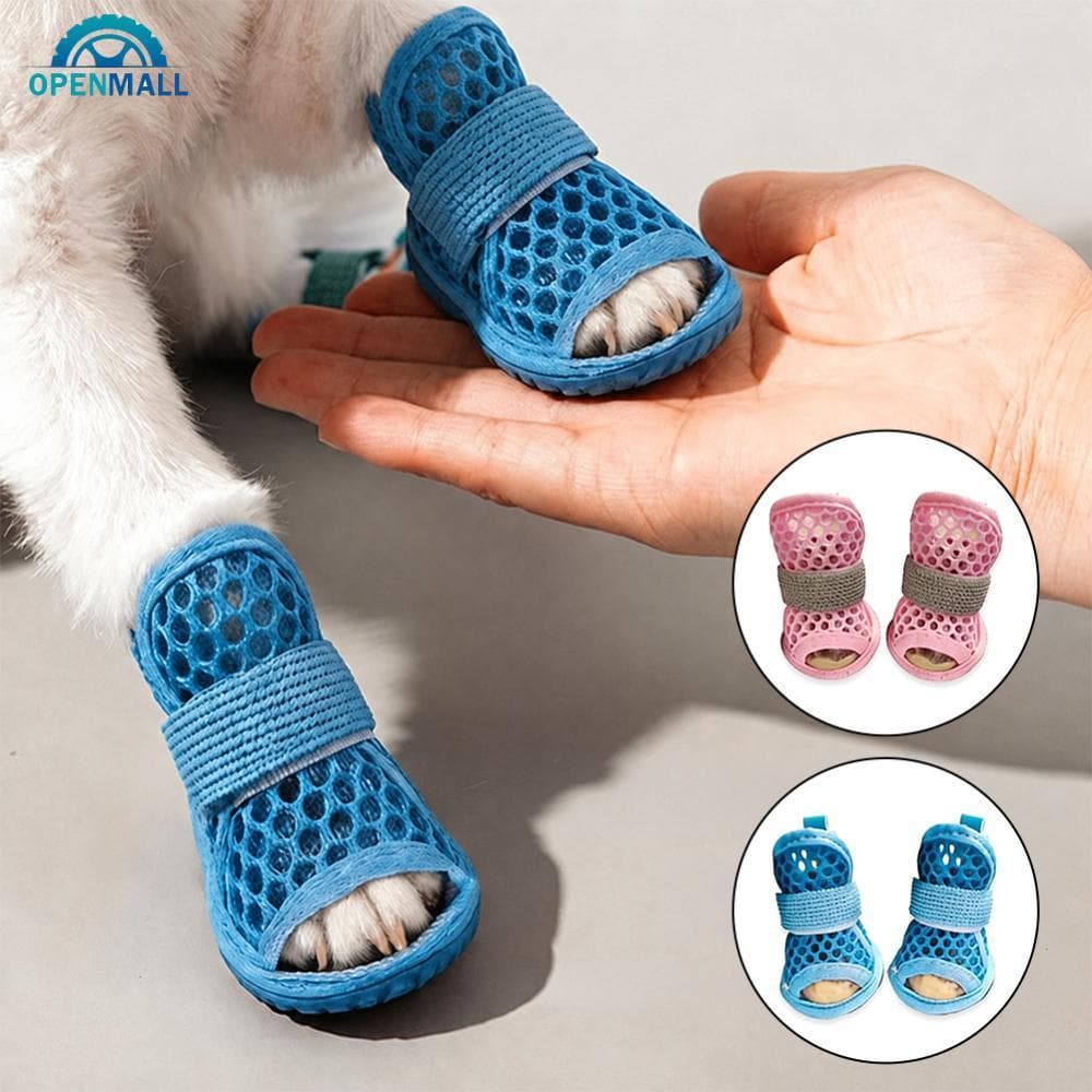 OPENMALL Sandálias De Malha Respirável Para Cães Pequenos Sapatos De Verão Animais De Estimação Com Sola Elástica Antide