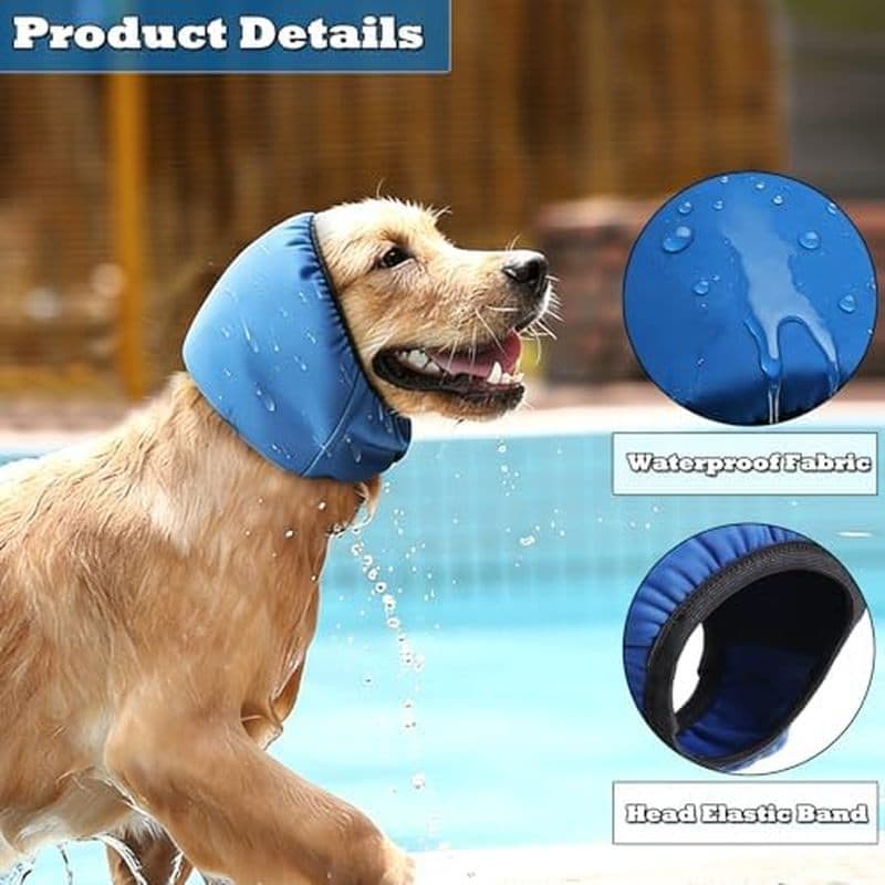Pacote Com 2 Capas De Protetores De Orelha De Cachorro & amp ; Luva De Limpeza , Tampas Impermeáveis Para Orelhas , L |