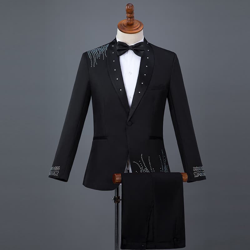 Adulto desempenho traje masculino novo estilo único na moda anfitrião coro traje cerimonial vestido desempenho terno