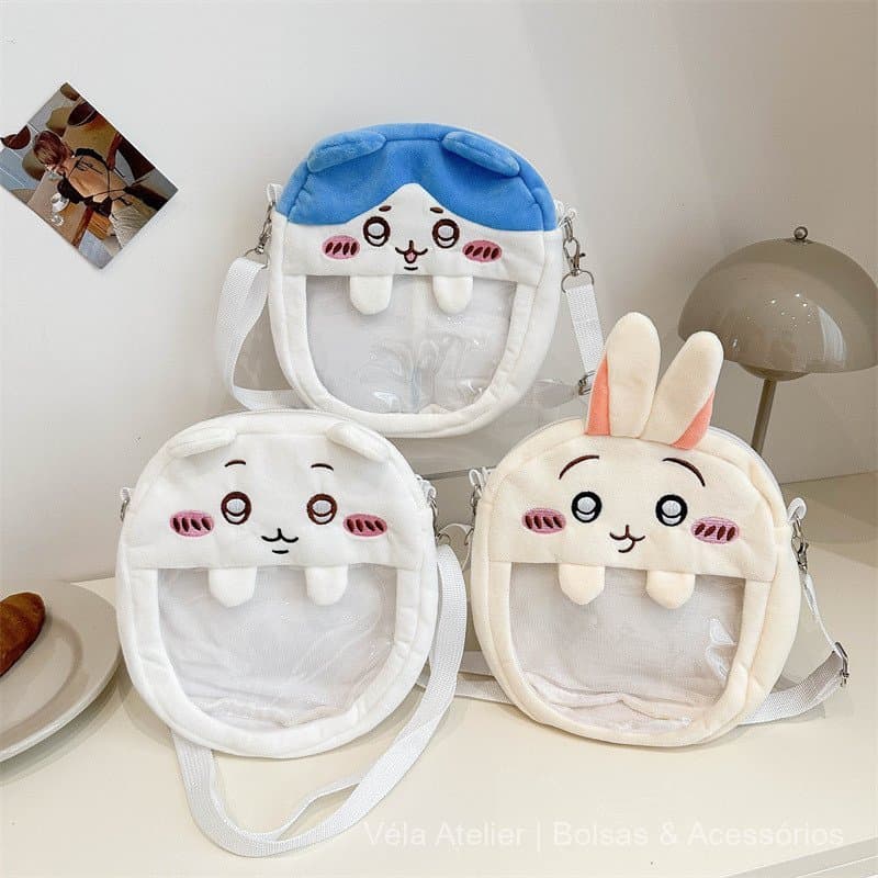 Nova bolsa de ombro kawaii, fofa e versátil para meninas, bolsa ita de PVC macio, porta-moedas e bolsa para brinquedos.