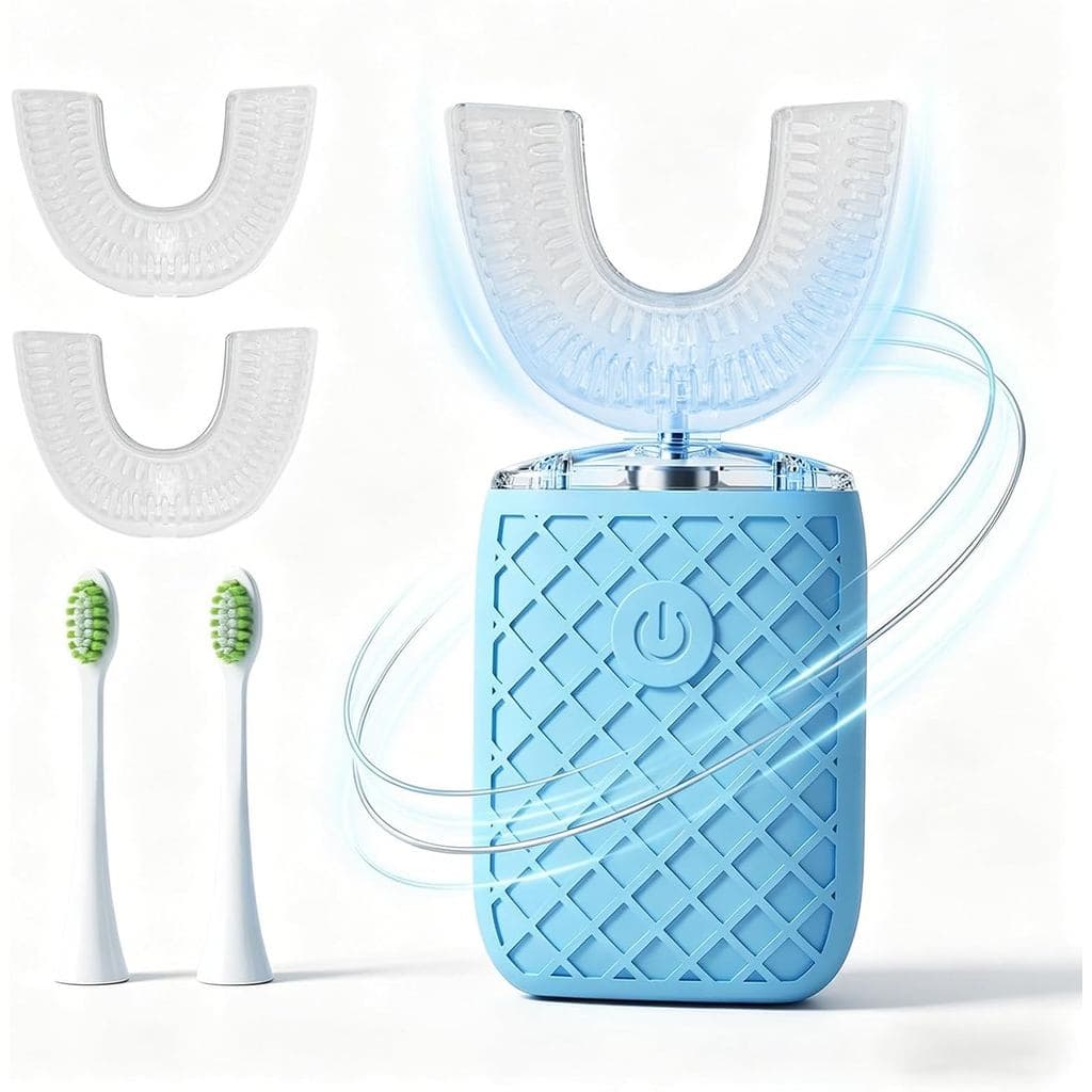 Escova de Dentes Elétrica Sonic em Forma de U para Adultos, Escova de Dentes Automática para Limpeza Completa da Boca, 3