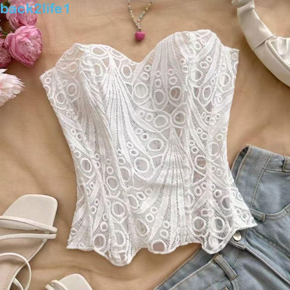 BACK2LIFE1 Modelador de Renda com Barbatanas, Roupa Modeladora Slim-Fit para Mulheres, Corset Co PMCU
