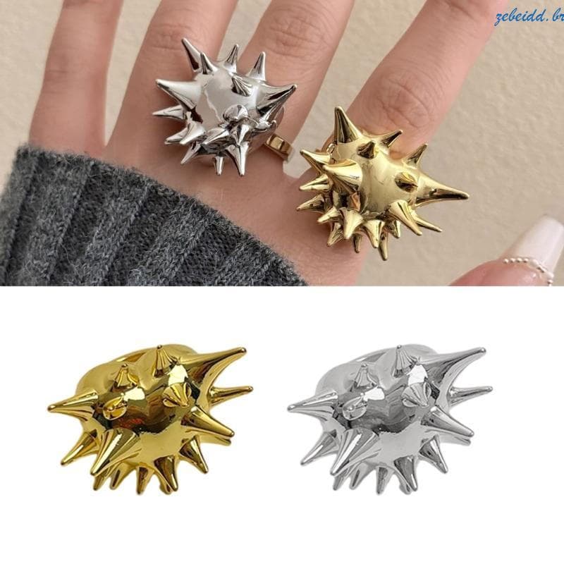 zebeidd Anel Elegante de Ouriço-do-Mar em Ouro e Prata, Joia de Liga Exclusiva, Adequado para Festas e Encontros BFMF