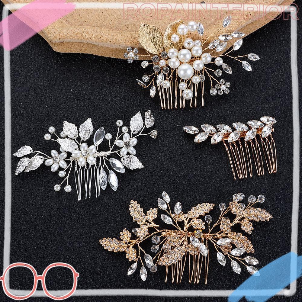 ROPAINTERIOR Flor Pino De Cabelo Moda Casamento Dama De Honra Folhas Tiara Clipes De Noiva