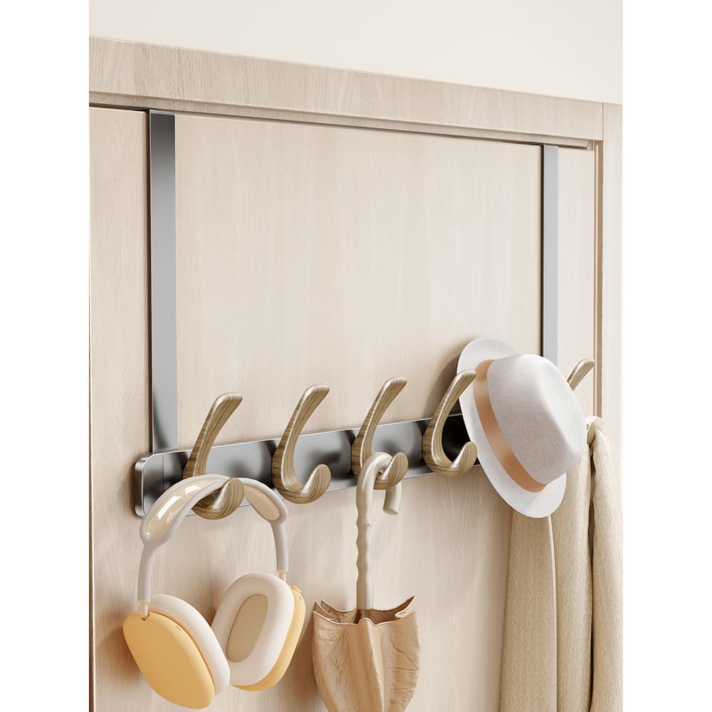 Atrás da porta gancho sem perfuração cabide quarto pendurado porta extensão cabide roupas chapéu armazenamento fixado na