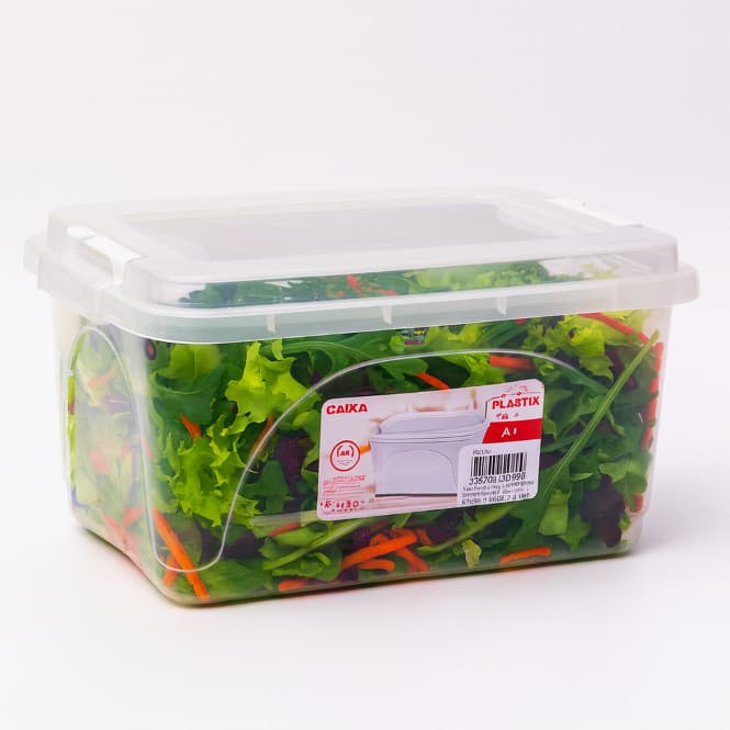 Kit 12 Pote Organizador 3L Plástico Transparente com Tampa Trava Lateral para Cozinha Armário Geladeira Resistente