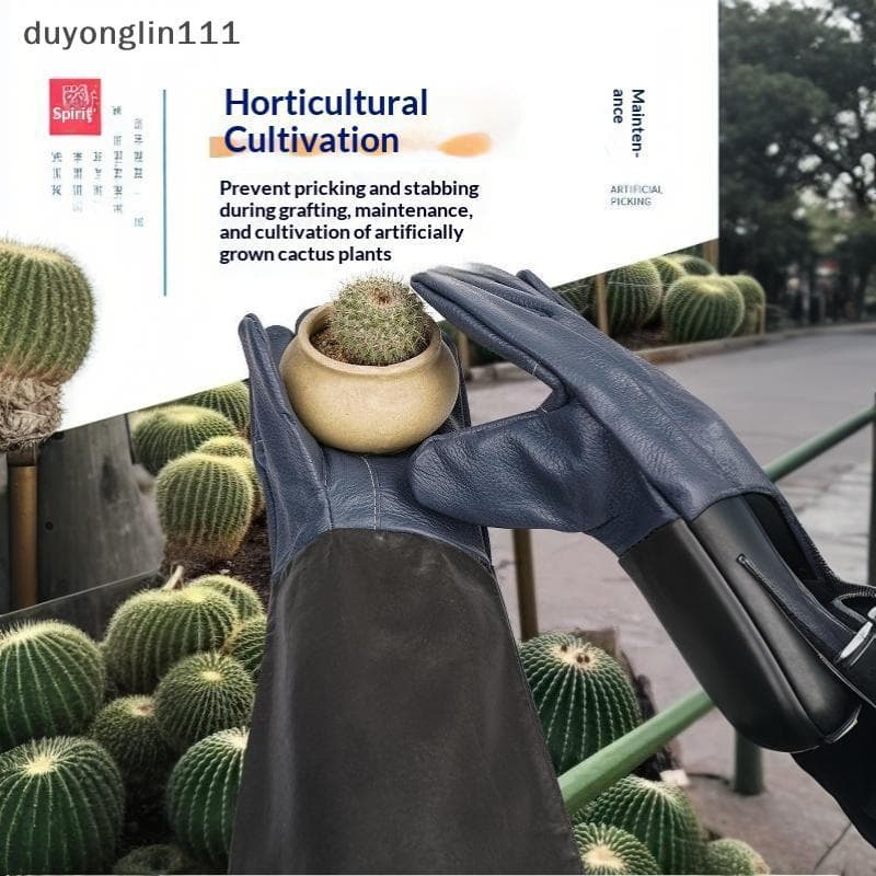 (duyonglin111) Luvas De Jardinagem De Couro Resistente A Perfurações À Prova De Espinhos Para Colheita De Castanhas , Po