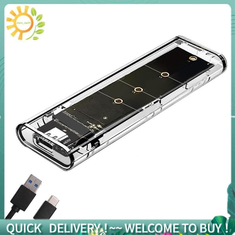 M . 2 NGFF SATA Protocolo Duplo SSD Caso Claro USB Tipo C 10Gbps PCI-E M2 Transparente Gabinete Externo Caixa De Disco R