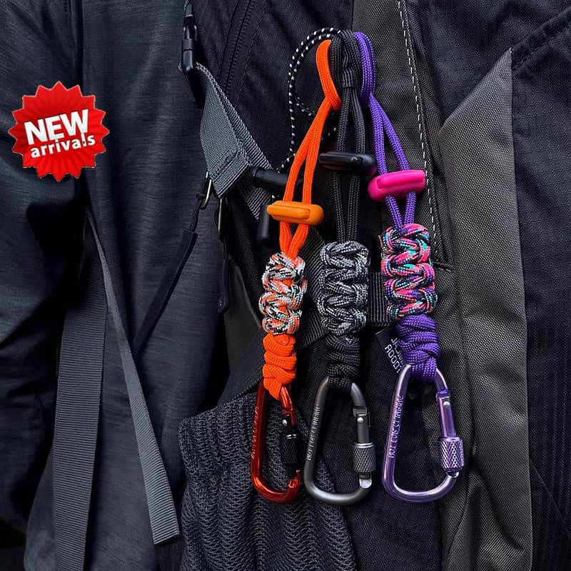 < YP > 1 Pçs Paracord Garrafa De Água Clipe Com Bloqueio Mosquetão Alça Ajustável Para Mochilas Cintos Se Encaixa Segura