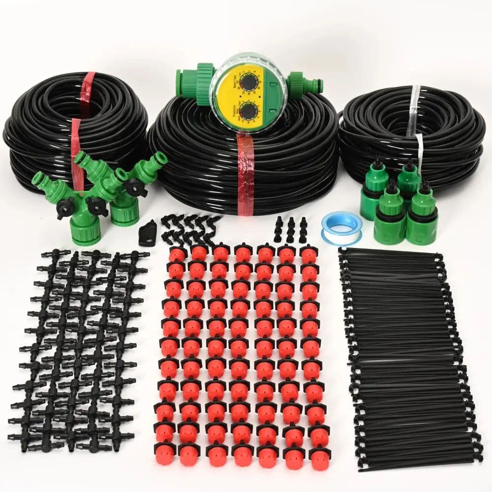 Kit de Irrigação Com Temporizador Completo Para Vasos Gotejador Para Horta Jardim 10/15/20m