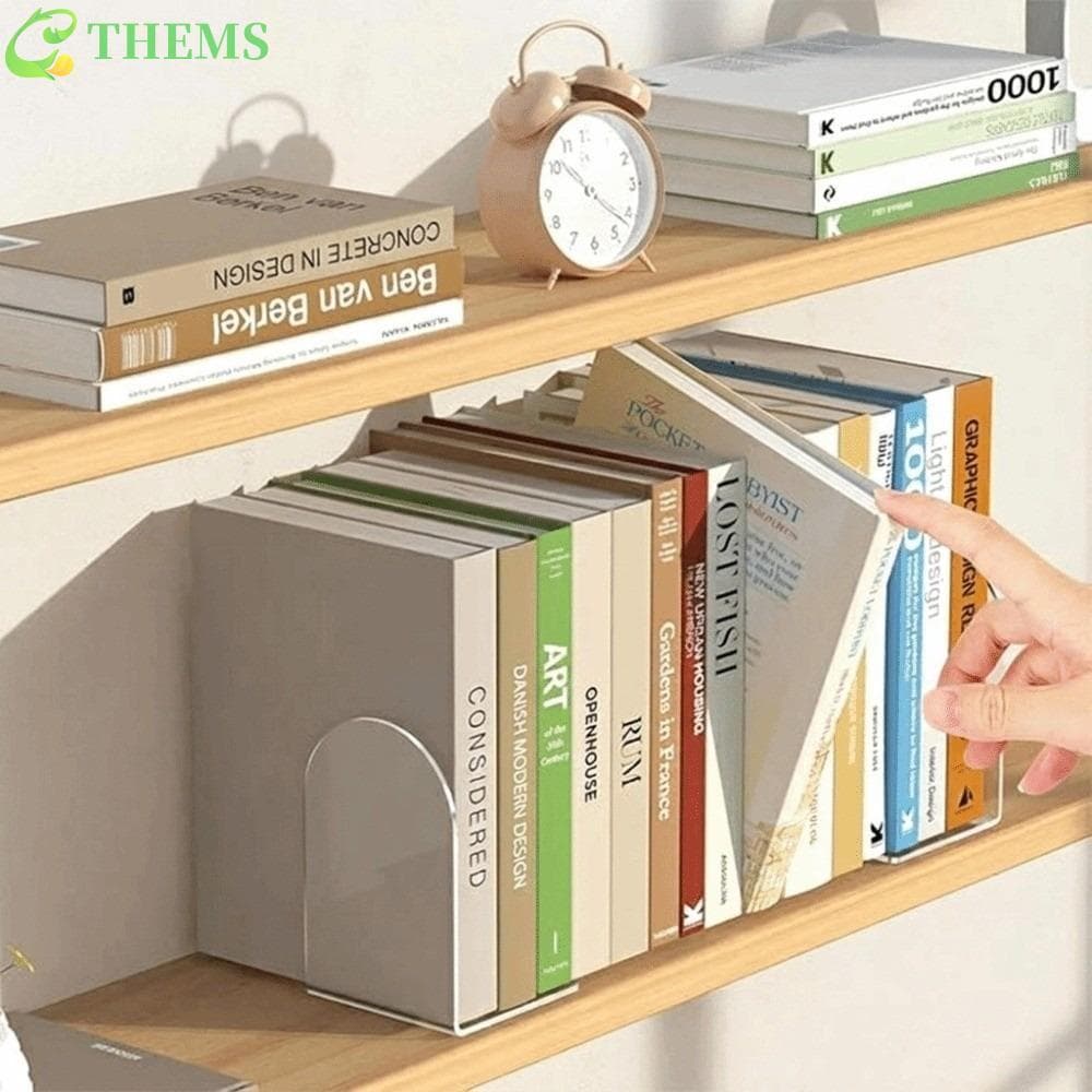 Suporte De Exibição De Livro Acrílico THEMS , Rack De Armazenamento De Livros De Mesa Durável Que Economiza Espaço , Dec