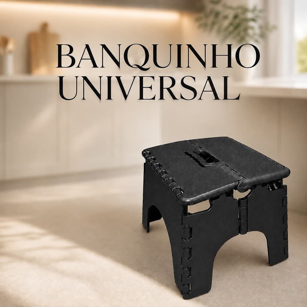 Banqueta Banquinho Plástico Dobrável Reforçado Compacto Multiuso