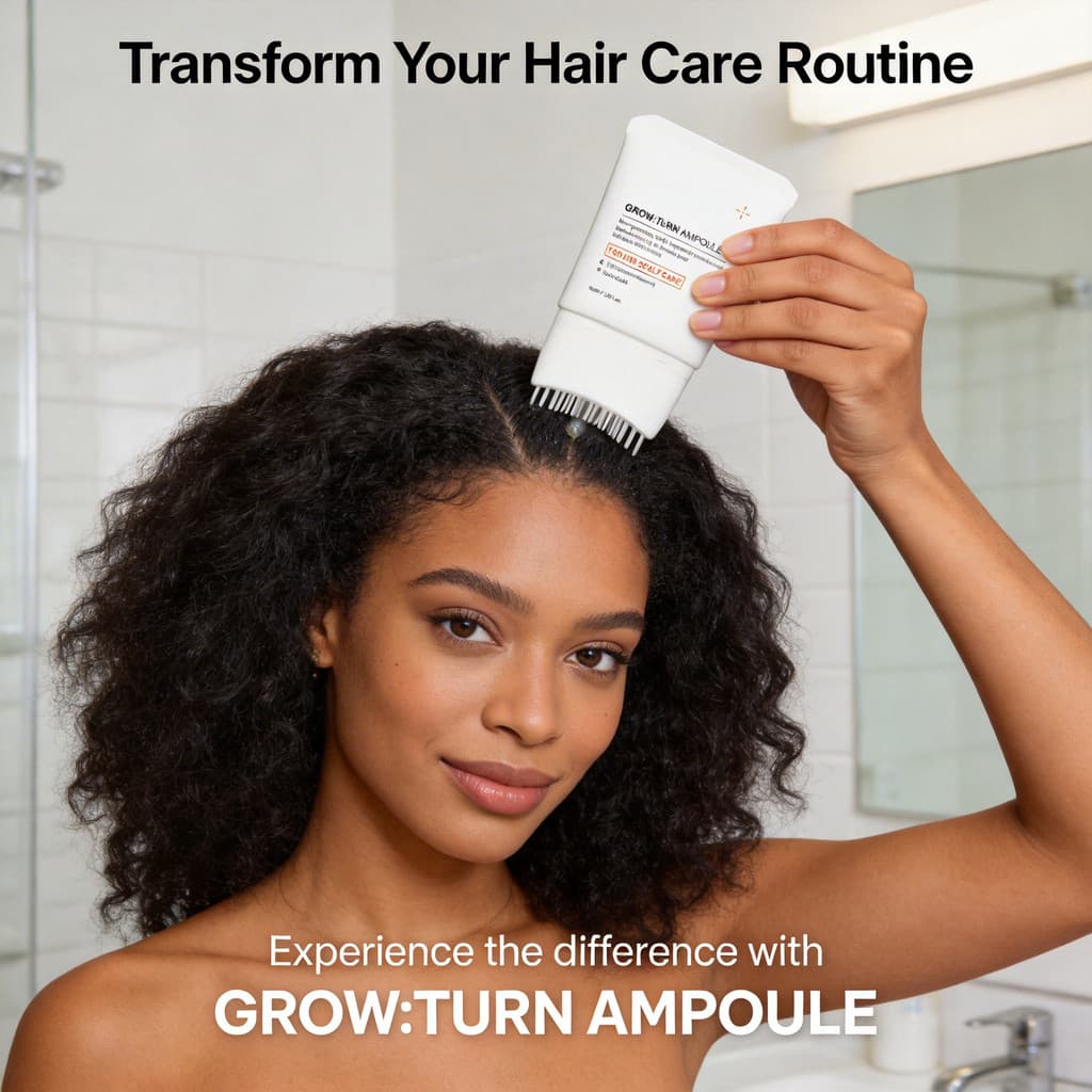 Ampola GROW:TURN com Escova | Fortalece Raízes, Hidrata Sem Pesar, Ideal para Couro Cabeludo Oleoso e Sensível