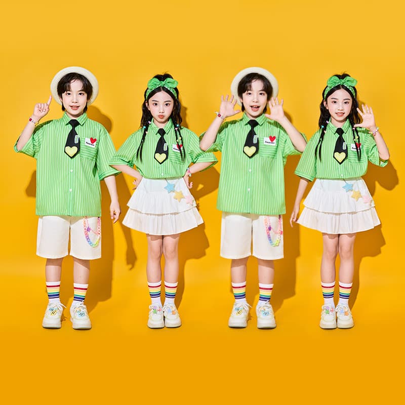 Traje de desempenho infantil estudantes do ensino fundamental jogos Cheerleading classe uniforme coro desempenho amor ve