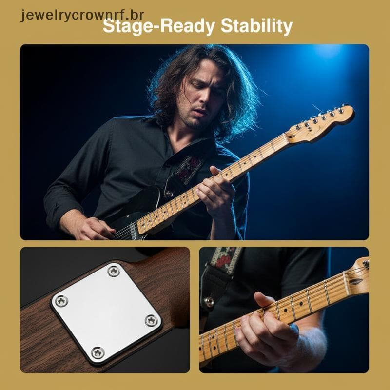 Musiclily Pro Aço Resistente 4 Furos Retângulo Guitarra Ne Placa Conjunta Para Elétrica Baixo Projetos De Construção Per