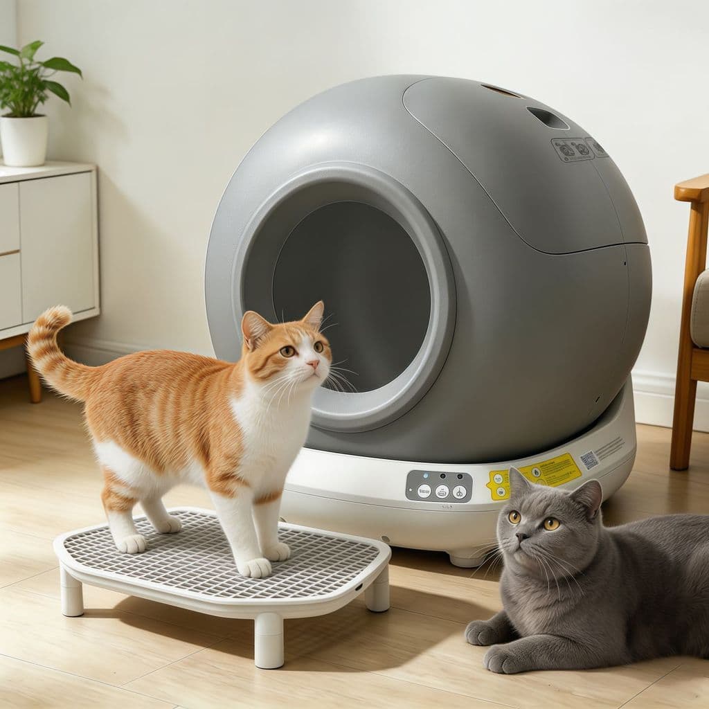 Caixa de areia para gatos inteligente, controle automático de aplicativo, autolimpante, caixa de areia para gatos, banhe